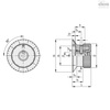 Elesa Flange with graduation and back housing, MBR.30 B-1/4+FGSP-C6 MBR+FGSP (inch sizes)